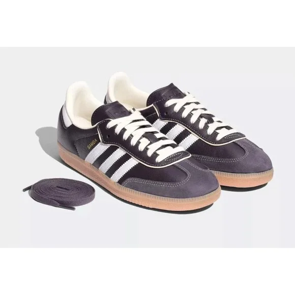 adidas Originals Samba OG Womens Sz 10.5 Aura Black/Cream White Shoes IG6836 NEW - Picture 1 of 8